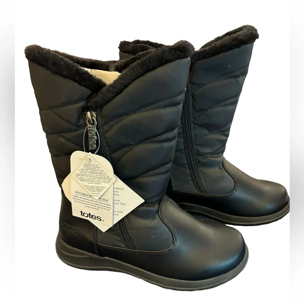 Totes‎ Women’s Black Jazzy Waterproof Boots Size 6 (NWT)